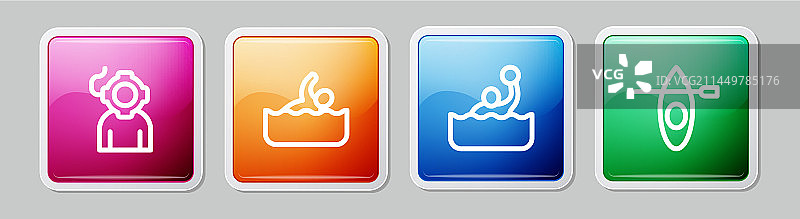 潜水器游泳水球皮划艇线条图片素材