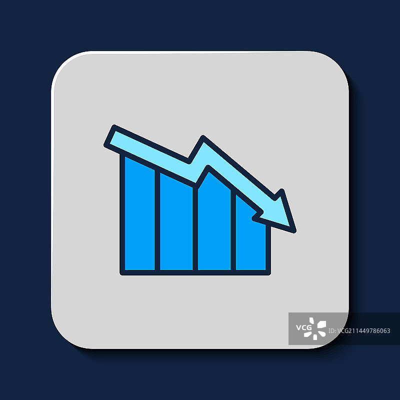 金融增长下降轮廓图标图片素材
