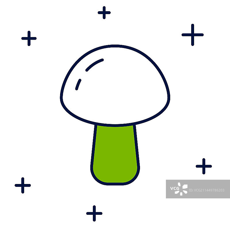 蘑菇图标填充轮廓设计图片素材