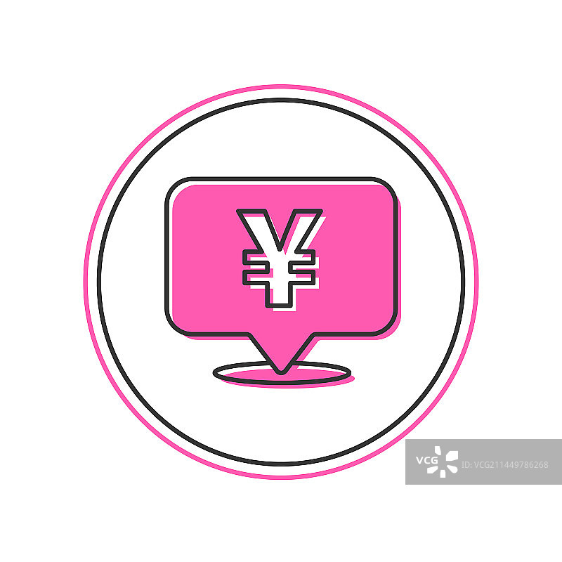 中国元货币符号填充轮廓图标图片素材
