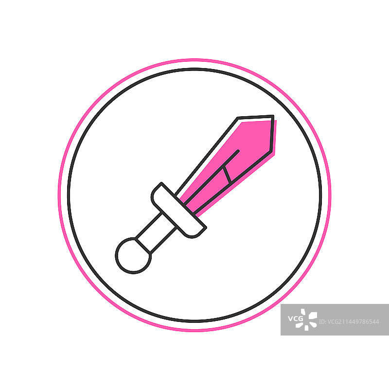 中世纪剑轮廓图标图片素材