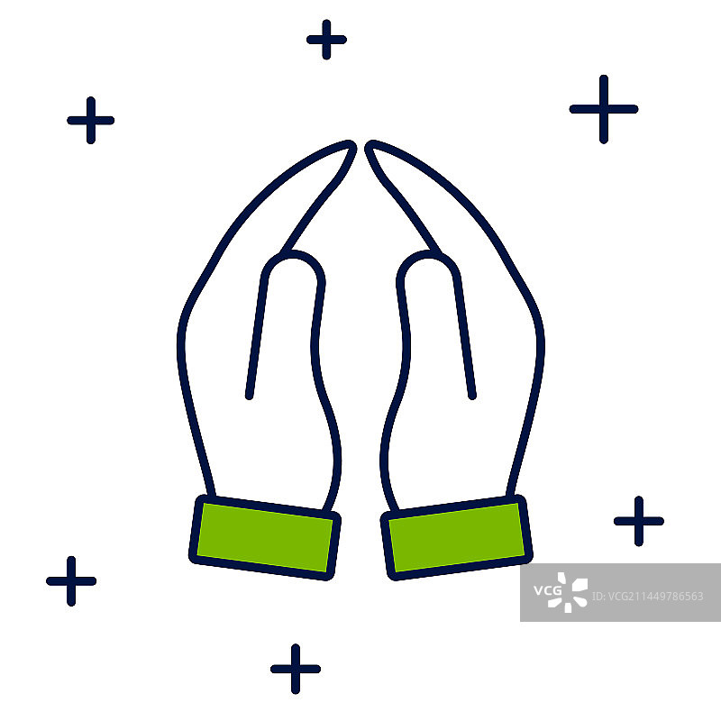 祈祷姿势手部轮廓图标图片素材