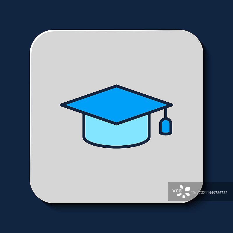 轮廓式毕业帽图标图片素材