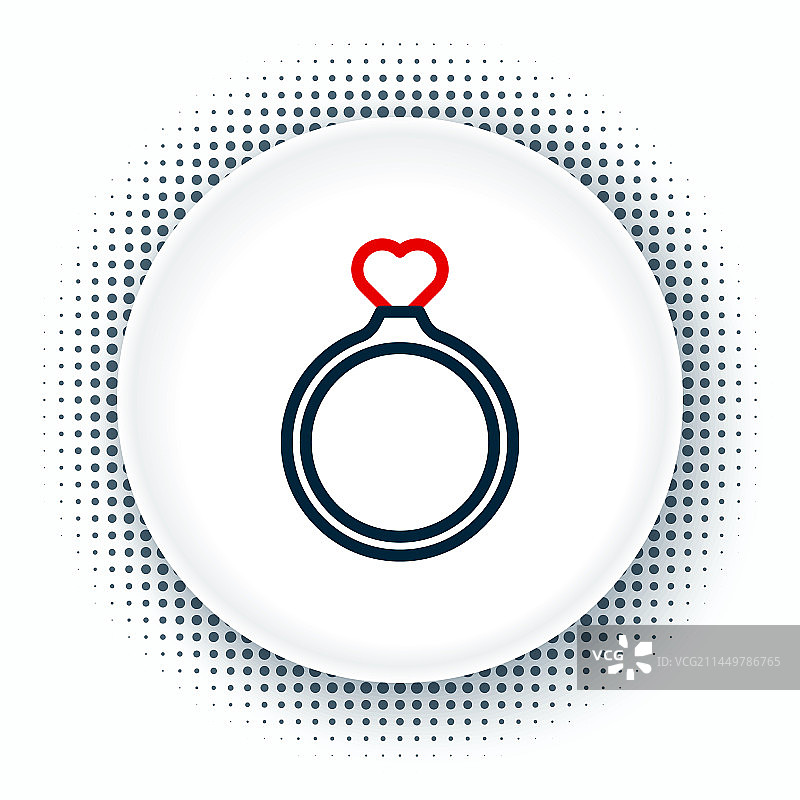 线条结婚戒指图标（白色背景）图片素材