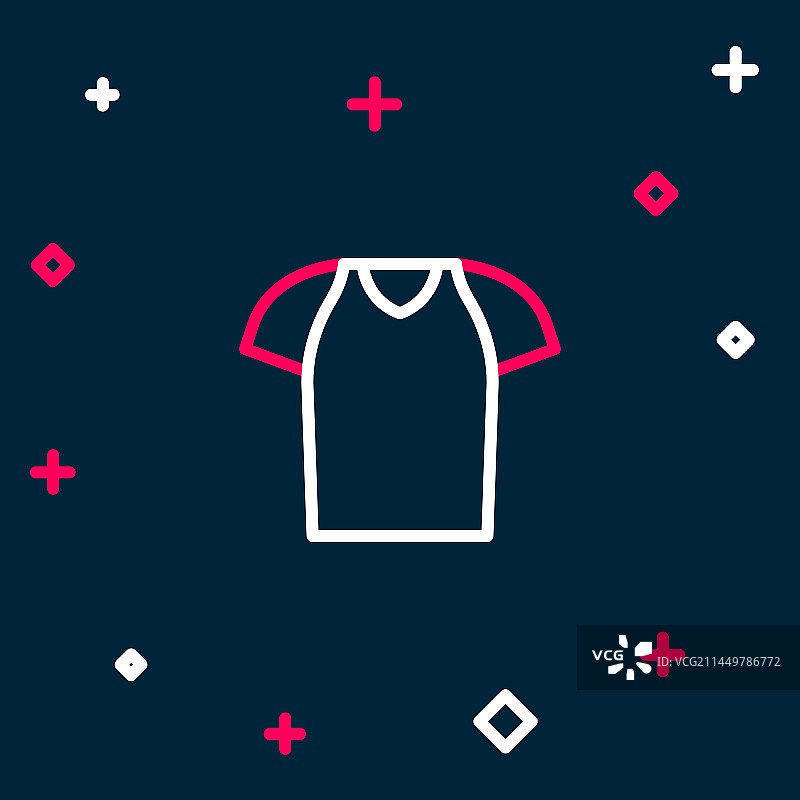 蓝色背景上的T恤线性图标图片素材