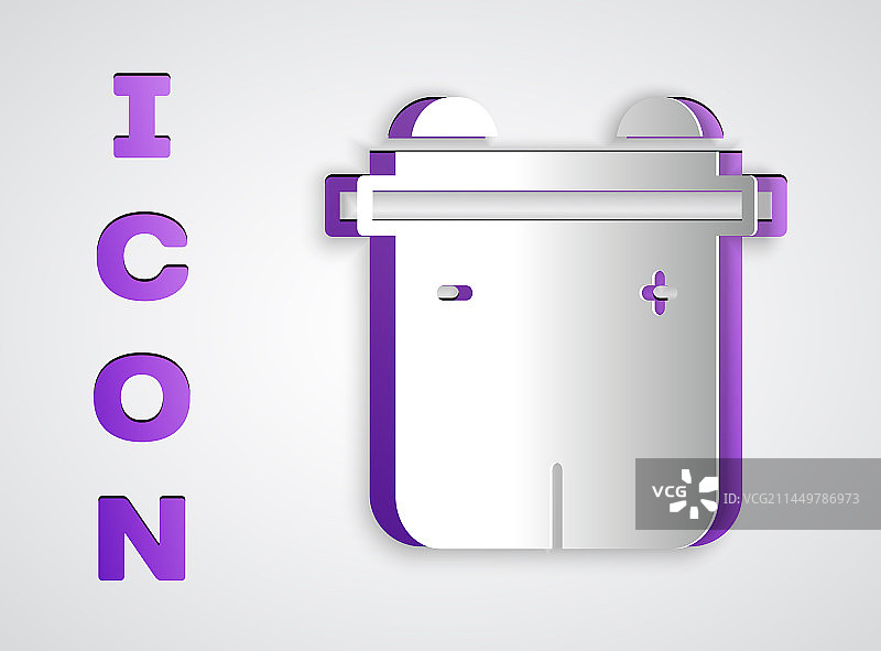 灰色背景上的剪纸风格汽车电池图标图片素材