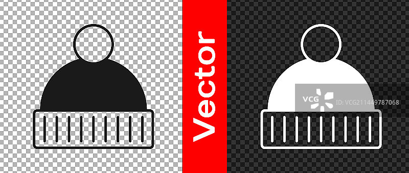 黑色无檐小便帽图标，透明背景图片素材