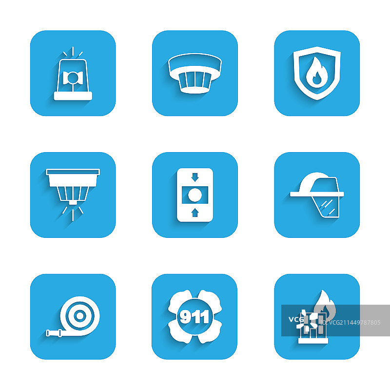 火灾报警系统和紧急呼叫119图片素材