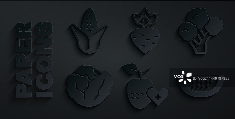 健康水果西兰花卷心菜西瓜图片素材