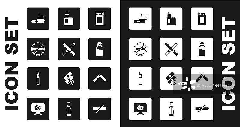 火柴盒、火柴和香烟禁烟套装图片素材