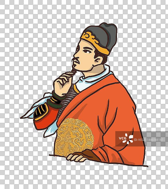 郑成功思考半身像图片素材