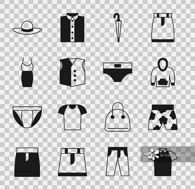 Polo衫泳裤连帽衫雨伞套装图片素材