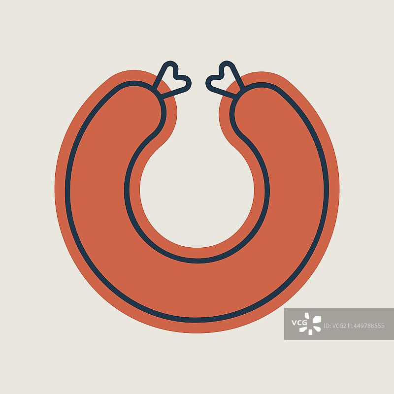 孤立的生香肠圈图标图片素材
