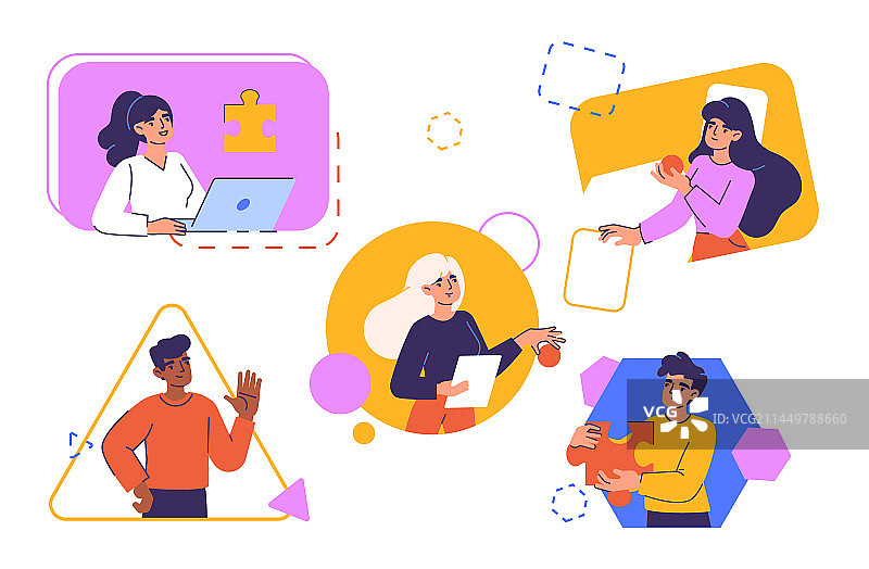 几何形状概念中的人物图片素材