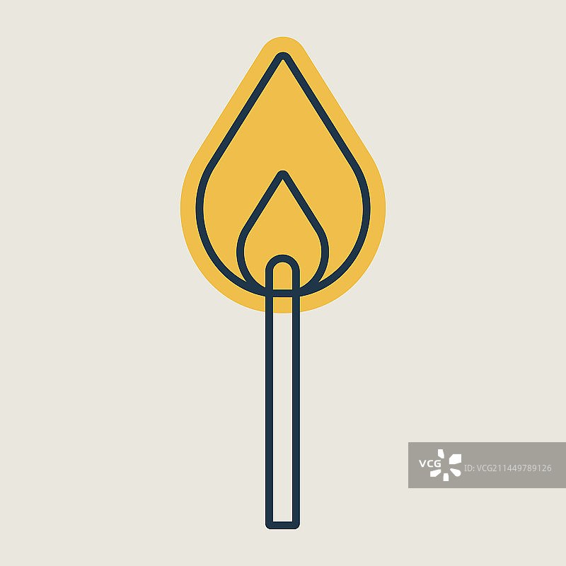 燃烧的火柴图标，烧烤标志图片素材