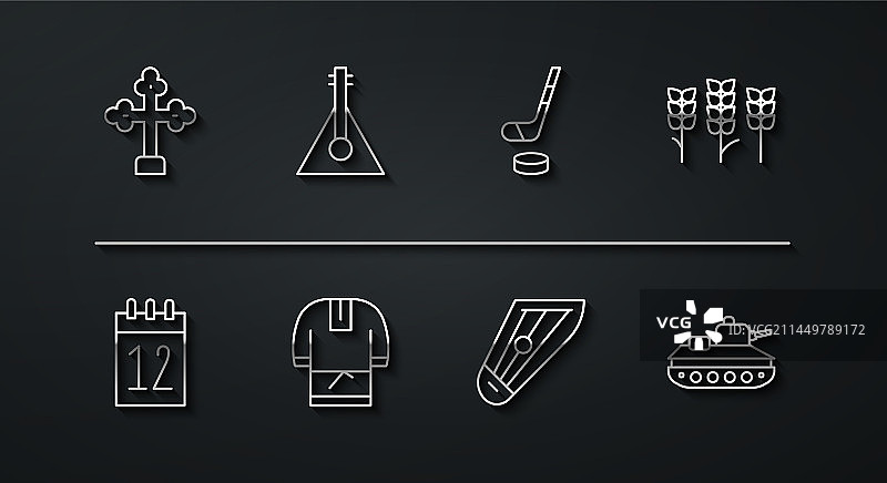 基督教十字架、6月12日日历和小麦图片素材