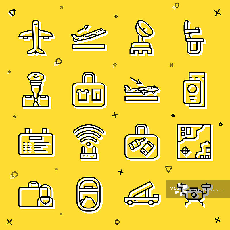 飞行无人机、世界地图、护照与旅行图片素材