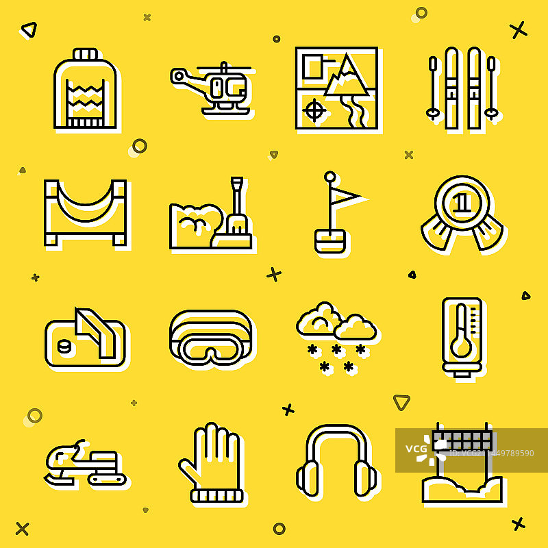 终点线彩带、气象学线条集合图片素材