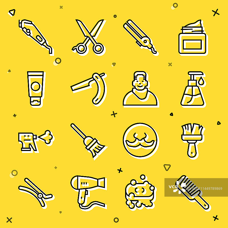 剃须膏和护发梳套装图片素材