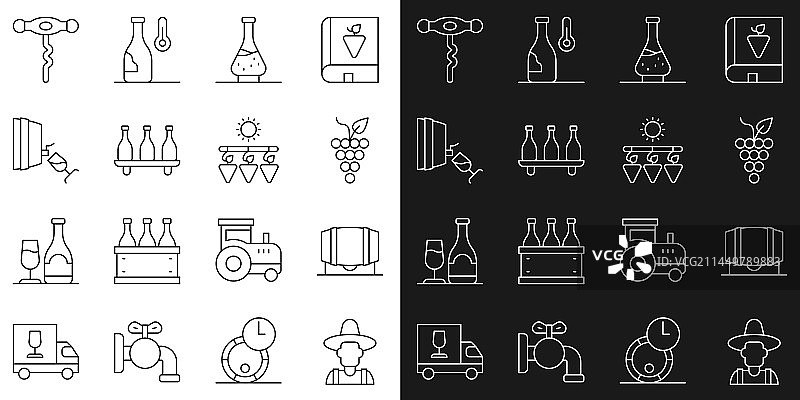 戴帽子农民和木制酒桶图片素材