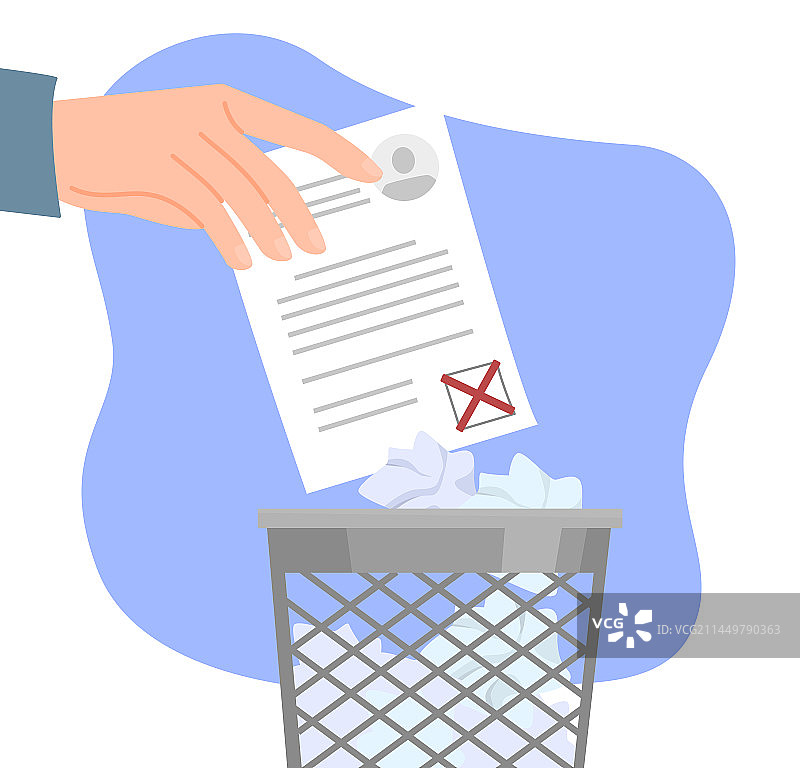 手将文件扔进垃圾桶图片素材