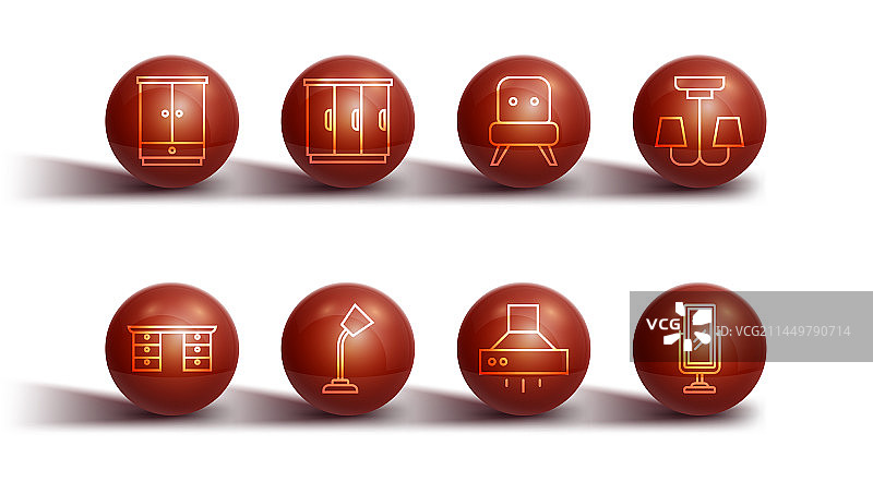 衣柜、办公桌和枝形吊灯图片素材