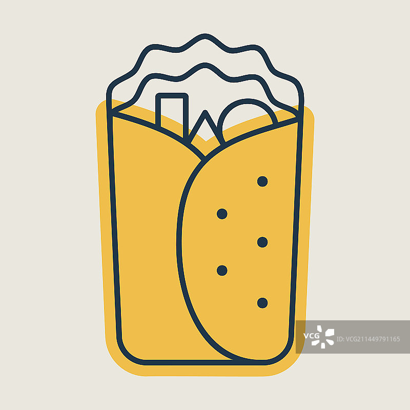 墨西哥卷饼图标快餐标志图片素材