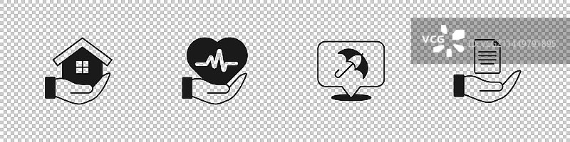 手中的房屋人寿保险伞合集图片素材