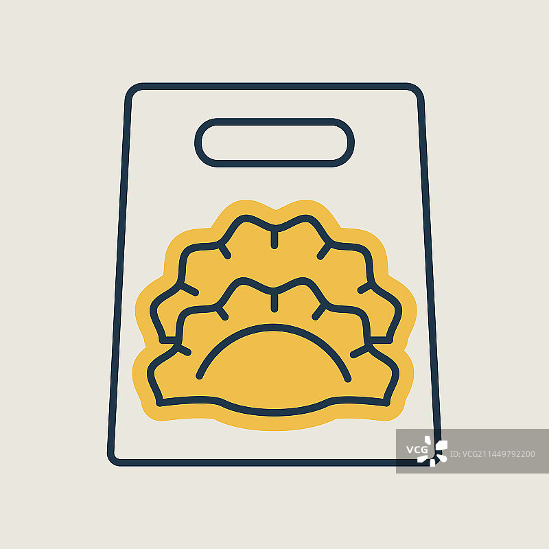 快餐外卖纸袋图标图片素材