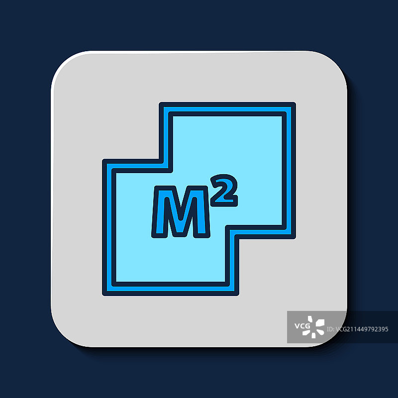 蓝色背景上的填充轮廓房屋平面图图标图片素材