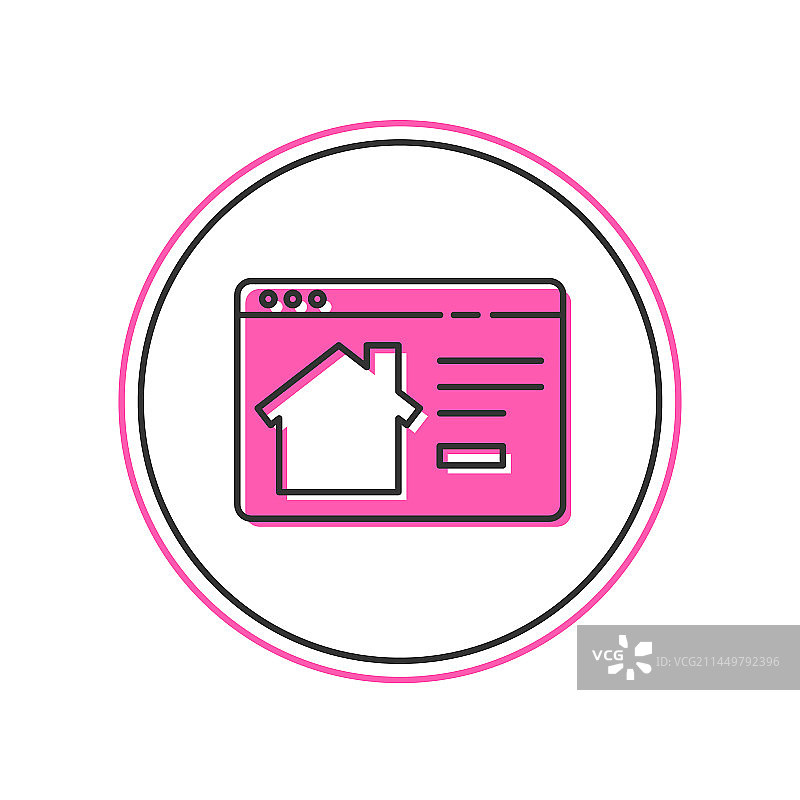 浏览器中的在线房地产房屋图标图片素材