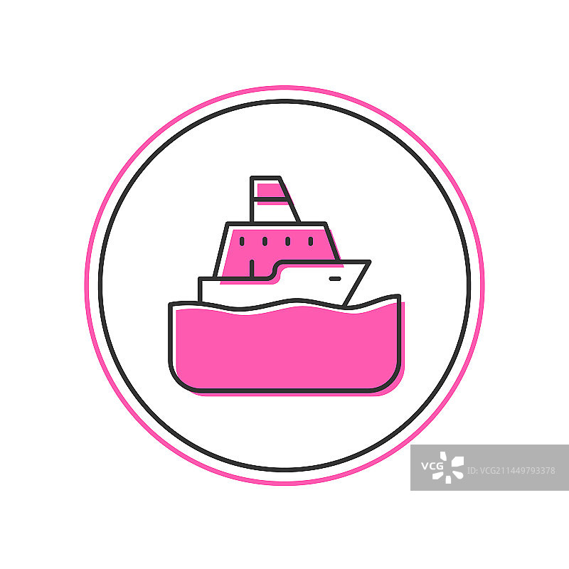 白色背景上的邮轮轮廓图标图片素材