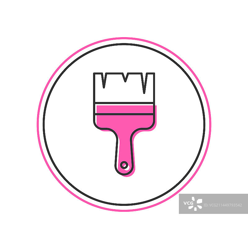 白色背景上的填充轮廓画笔图标图片素材