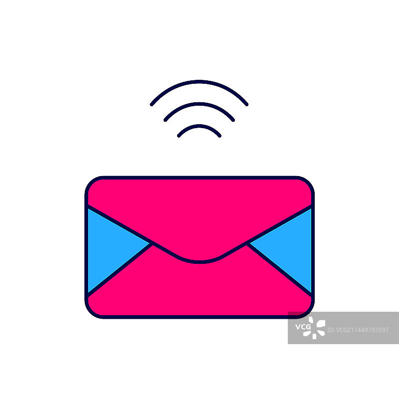 邮件图标轮廓填充图片素材