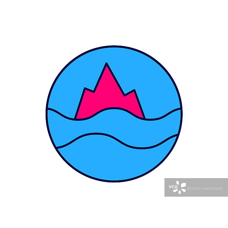 海洋与波浪轮廓图标图片素材