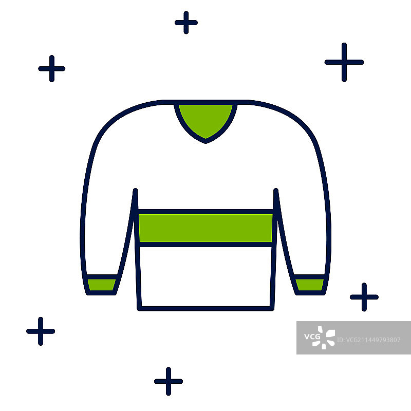 白色背景上的毛衣轮廓图标图片素材