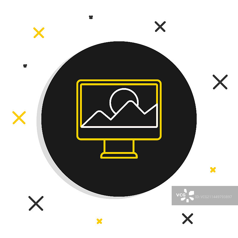 白色隔离的线条照片修饰图标图片素材