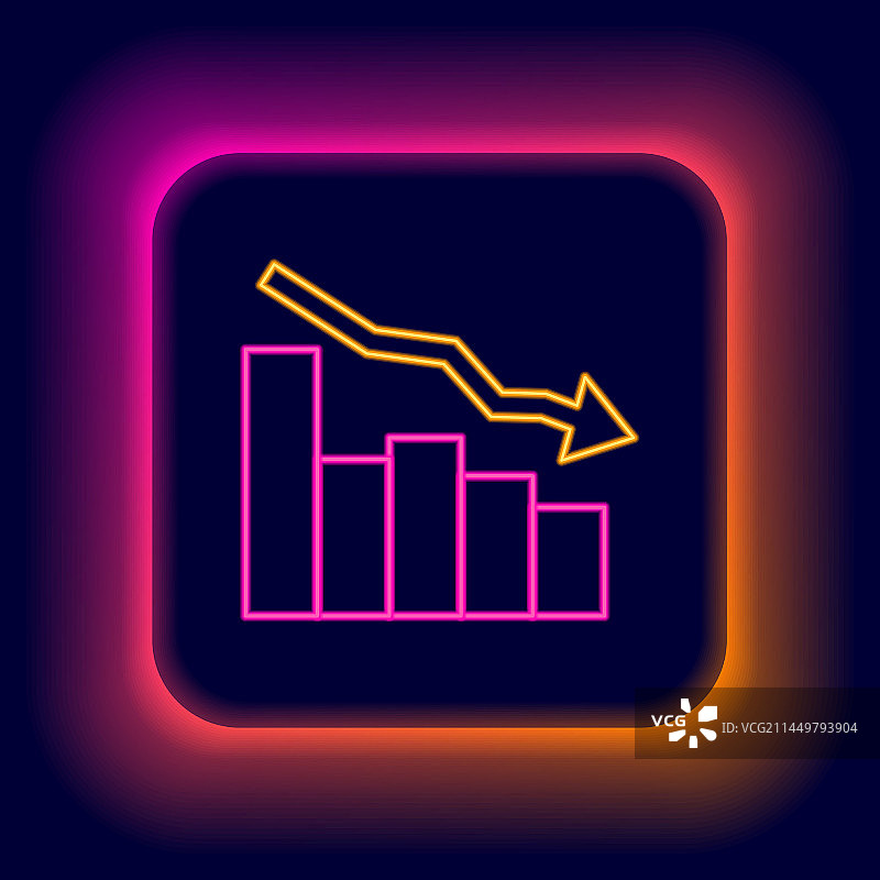 发光霓虹灯线条财务增长下降图标图片素材