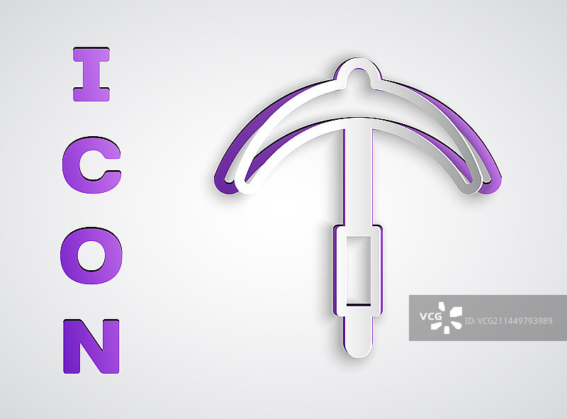 剪纸镐图标，灰色背景图片素材