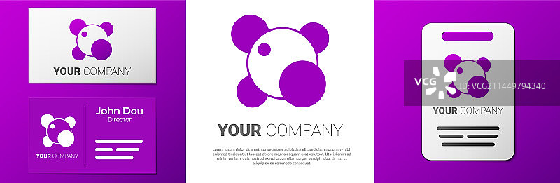 白色背景上的分子线条标志图片素材