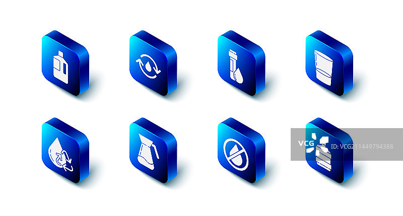 带水滴试管的清洁环保回收站合集图片素材