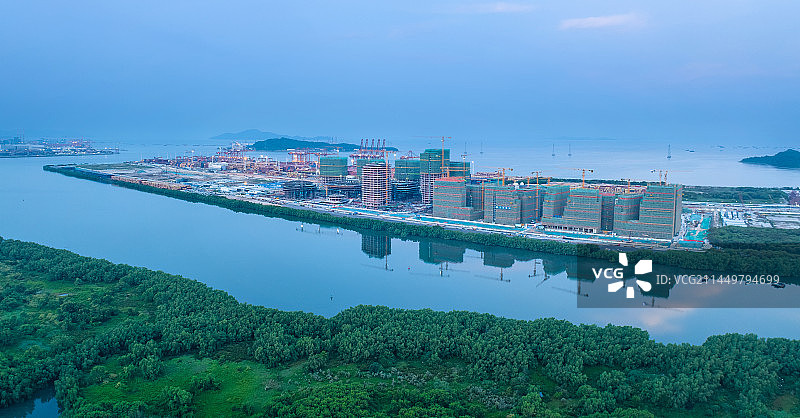 大铲湾企鹅岛施工状态图片素材