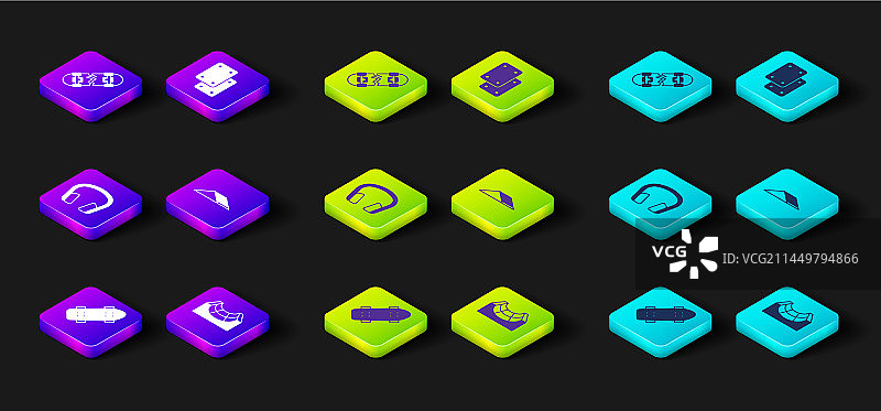 滑板公园耳机护膝套装图片素材