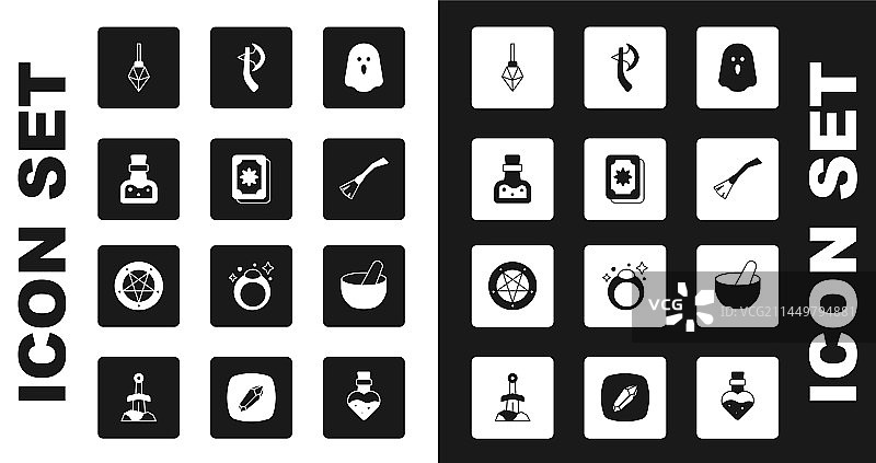 幽灵塔罗牌药水瓶魔法合集图片素材