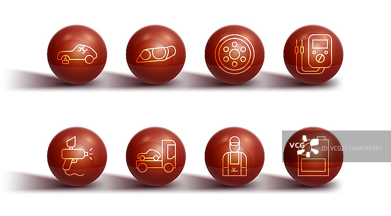 断线汽车喷漆枪万用表组合图片素材