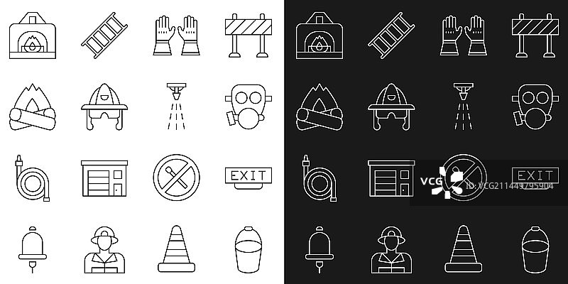 消防桶出口防毒面具消防员图片素材