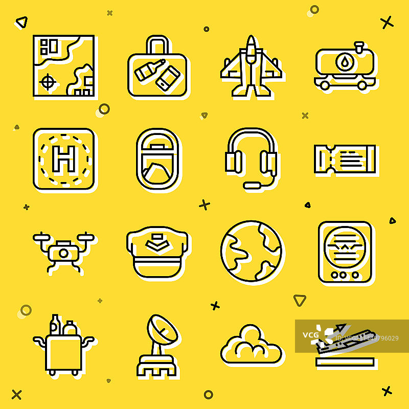 起飞姿态指示器线条设计图片素材