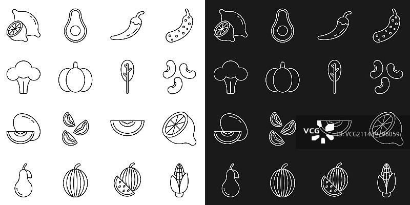 食材系列：玉米、柠檬、豆类、辣椒图片素材