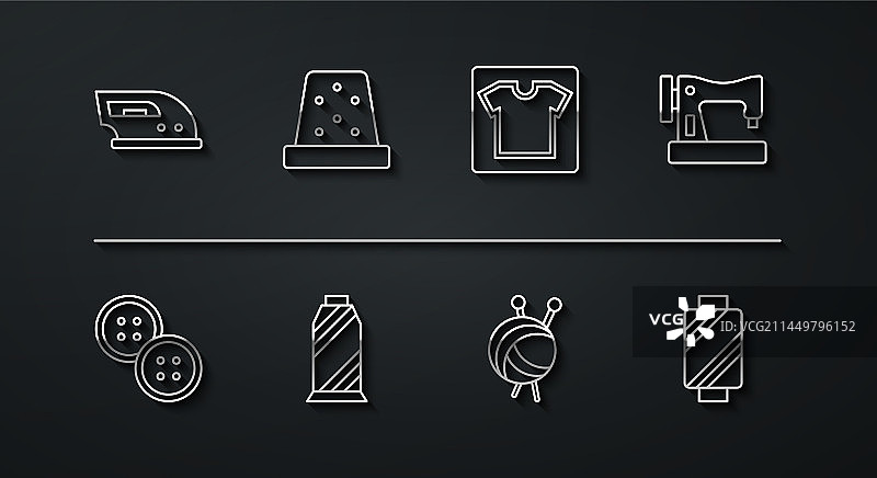 成套电线：电熨斗、缝纫纽扣机图片素材