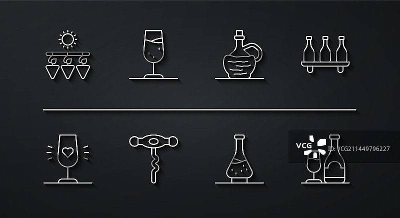 晾晒的葡萄与葡萄酒图片素材